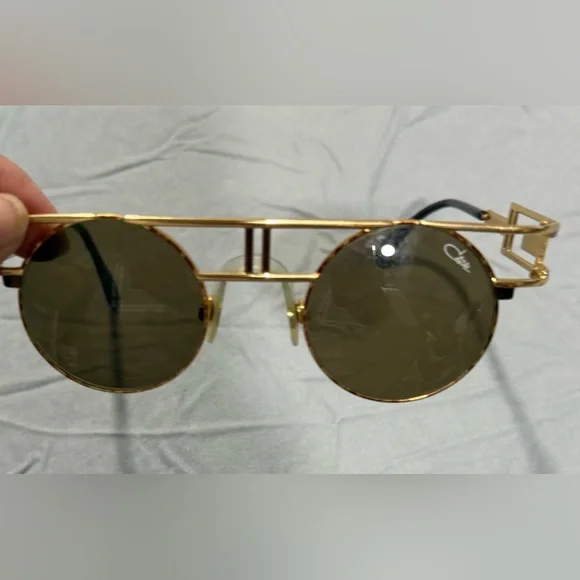 Cazal Gold Sunglasses with Black Lenses